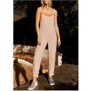 Free People Movement Linen Blend Jumpsuit Tie Back Size Small‎